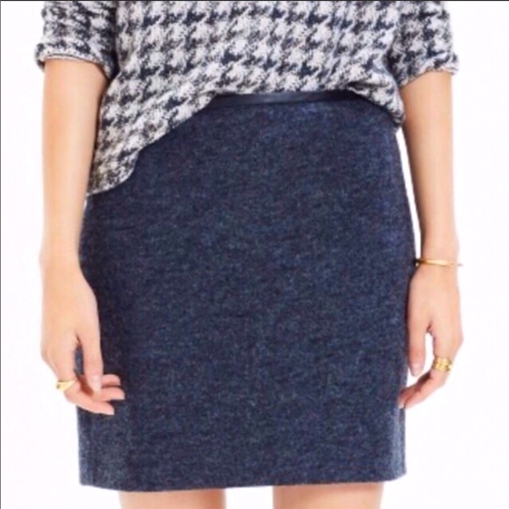 Madewell Leather trim Wool Mini Skirt Size 2